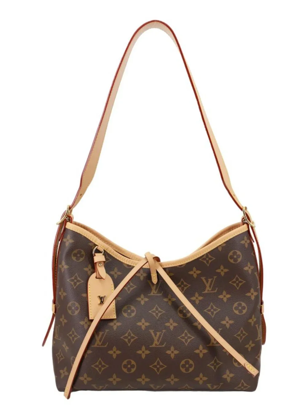 Louis Vuitton Carryall PM Monogram Canvas Shoulder Bag Brown